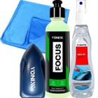 Kit Focus Vonixx Polidor Tira Mancha Chuva Acida Water Off 100ML Wurth Escova Limpeza Vonixx Pano De Vidro JS