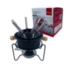 Kit Fondue 10 Peças Chocolate Para Jantar Romântico Preto