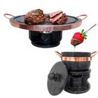 Kit Fondue 23cm Fondue 500ml Pedra Sabão