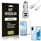 Kit Fone Bluetooth Hrebos Galaxy S20 + Capa Anti + Película Vidro 3D- Armyshield