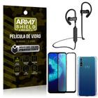 Kit Fone Bluetooth Hrebos HS188 Moto G8 Power Lite + Película 3D + Capa Anti Impacto - Armyshield