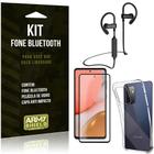 Kit Fone Bluetooth HS188 Galaxy A72 + Capa Anti Impacto + Película Vidro 3D - Armyshield