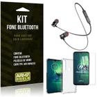 Kit Fone Bluetooth Sport 901 Moto G8 Plus Fone + Capa Anti Impacto + Película Vidro - Armyshield