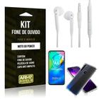 Kit Fone de Ouvido Moto G8 Power Fone + Capa Anti Impacto + Película Vidro - Armyshield