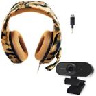 Kit Fone Headset Gamer + Webcam USB Full HD 1080P c/ Mic - Playonne