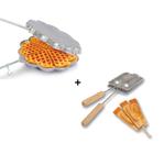 Kit Formas para Waffle e Crepe para Fogão Resistente