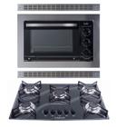 Kit Forno Elétrico Embutir 45L Cooktop 5 Bocas Preto Safanelli