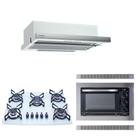 Kit Forno Elétrico Embutir 45L Cooktop Branco Depurador Embutir Safanelli