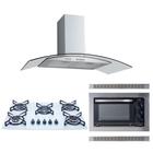 Kit Forno Elétrico Embutir 45L Cooktop Colors Coifa Gourmet 80Cm Safanelli