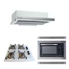 Kit Forno Elétrico Embutir 45L Depurador Embutir Cooktop 4 Bocas Safanelli