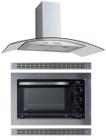 Kit Forno Elétrico Embutir 45LCoifa Gourmet Inox 90cm Safanelli