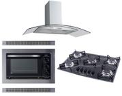 Kit Forno Elétrico Embutir Coifa Gourmet 90Cm Cooktop Colors Safanelli