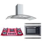 Kit Forno Embutir Coifa Gourmet 90 Cooktop Vermelho Safanelli