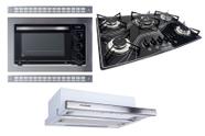 Kit Forno Embutir Depurador Embutir Cooktop Tripla Chama Safanelli