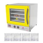 Kit - Forno Turbo Prp-004 127v Amarelo + 4 Assadeiras - Progás