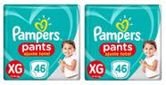 Kit Fralda Calça Pampers Pants Ajuste Total - Tam XG - 11 a 15kg - BARATO ATACADO - 92 Tiras