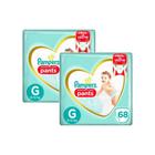 Kit Fralda Pampers Premium Care Pants Top Tamanho G com 136 unidades