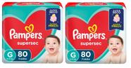 Kit Fraldas Pampers Supersec Jumbo Tam. G - 160 Tiras - ATACADO BARATO