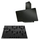 Kit franke coifa de parede evo 90cm 220v 15309 + cooktop 5b glass bivolt 14638 black