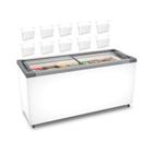 Kit - Freezer Horizontal Tampa de Vidro 404 Litros Nf55 - Metalfrio 127v + 10 Cestos Nextgen Branco