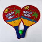 Kit Frescobol Beach Ball 2 Raquetes e 1 Bola Praia Piscina Verão Diversão - FX