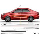 Kit Friso Lateral Personalizado Slim Cromado Ka+ Sedan 2015 a 2020 4 Portas