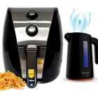 Kit fritadeira air fryer potente e chaleira elétrica 1,7 l