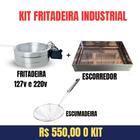 Kit Fritadeira com regulagem+ escorredor e escumadeira