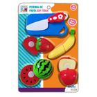 Kit Frutas Frutinhas Brinquedo Para Cortar Com tiras autocolantes 6pçs