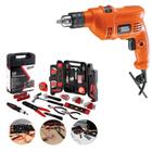 Kit Furadeira De Impacto 3/8 560w 110v Tm500 Black & Decker c/129 Peças Faster