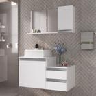 Kit gabinete banheiro completo - armário + cuba + espelheira cross 80cm branco inteiro