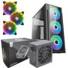 Kit Gabinete Gamer C3147 + Fonte 750w Pfca + Cooler com 3 Fans Rgb