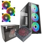 Kit Gabinete Gamer C3147 + Fonte 800w 80 Plus + Cooler com 3 Fans Rgb