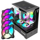 Kit Gabinete Gamer Megalon Clanm Ótima Ventilação Suporta Até 5 Fans e  Water Cooler Vidro Temperado + 4 Cooler Fans Rgb 8 Cores Eurus