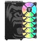 Kit Gabinete Gamer Zilla Suporta Até 6 Fans e Water Cooler Com Vidro Temperado Ótima Ventilação + 5 Cooler Fans Rgb 8 Cores Eurus