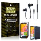 Kit Galaxy A01 Fone Extreme+Capa Anti Impacto+Película 3D