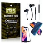 Kit Galaxy A10 Fone Extreme+Capa Anti Impacto+Película 3D