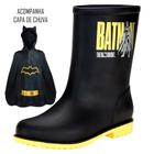 Kit galocha infantil batman rain e capa de chuva grendene kids 23056