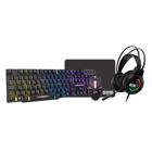 Kit Gamer 4x1, Teclado + Mouse + Headset + Mouse Pad, RGB