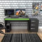 Kit Gamer B29 com Mesa e Gaveteiro - Preto/Verde - Nova Móbile