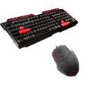 Kit Gamer C3Tech Mouse 2400 DPI 6 Botões MG-10BK e Teclado USB 2.0 Preto e Vermelho KG-10BK