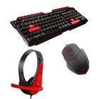 Kit Gamer C3Tech Mouse 2400 DPI MG-10BK com Teclado USB 2.0 KG-10BK e Headset Gamer PH-30BK