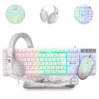 Kit Gamer Evolut Eg55 Starter Branco Rainbow Com Mousepad