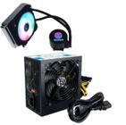 Kit Gamer Fonte Real 500W E Water Cooler Para CPU