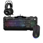 Kit Gamer Mouse Sem Fio Teclado Semi Mecanico E Headset Rgb