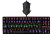KIT Gamer REDRADON - Teclado Mecânico Daksa Led Rainbow + Mouse Memeanlion RGB 7 Botões 10.000 DPI