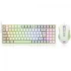 Kit gamer redragon teclado e mouse ultimate gaming rig rgb branco e verde s134