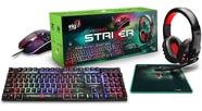 Kit Gamer Teclado Mouse Headset Mousepad Striker Elg Cgsr41