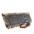 Kit Gamer Warrior Kyler - Teclado, LED Branco, ABNT2 + Mouse, LED, Army - TC249