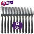 Kit Garfo De Sobremesa Aço Inox Conjunto Dia a Dia Jogo Talher Resistente Multiuso